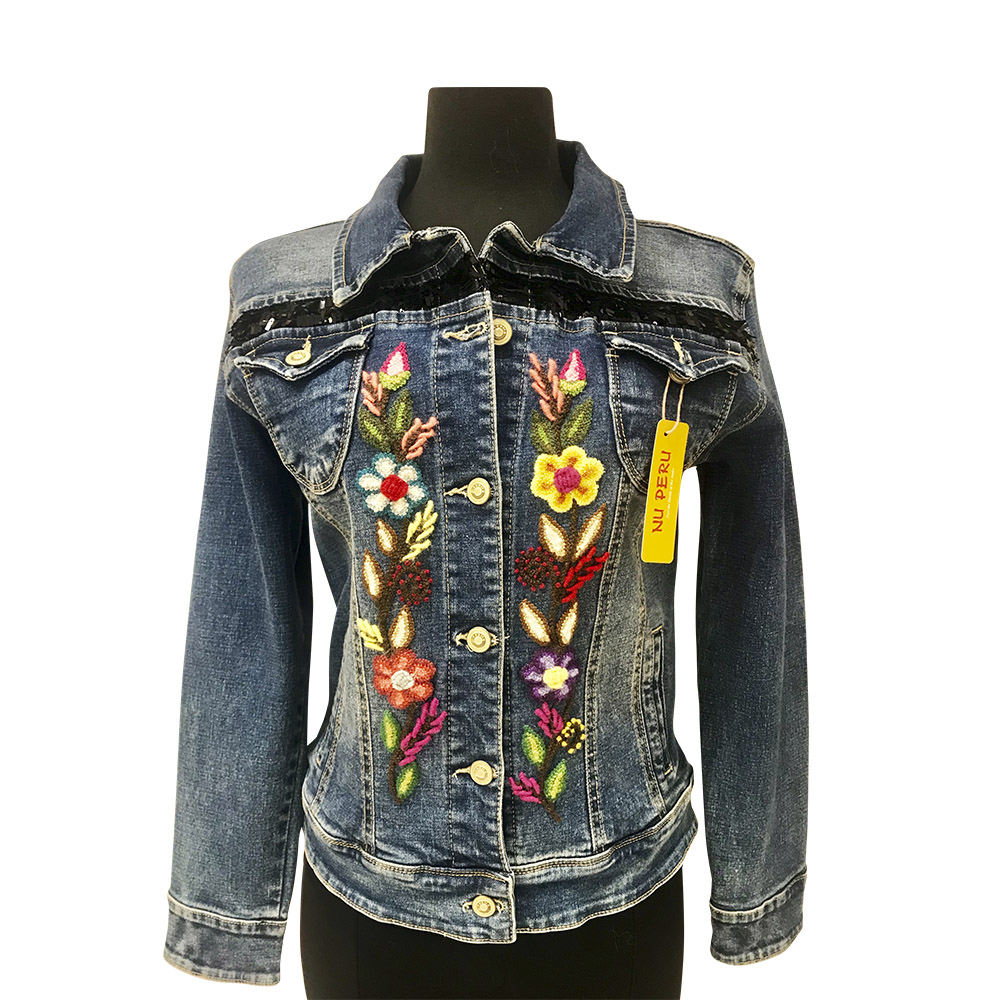 Guadalupe´s Garden, Embroidered Cotton Jean Jackets - Nu Peru