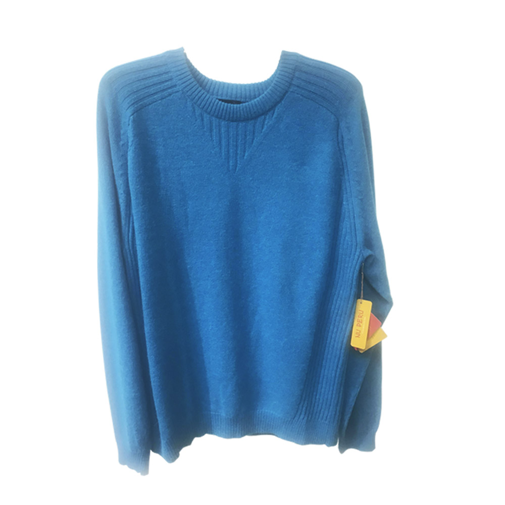 Alpaca sweater color turquoise for men